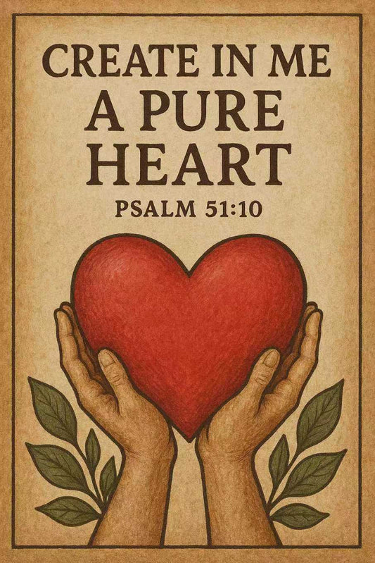 “Create in Me a Pure Heart” – Psalm 51:10 | UV Printed Iron Wall Art