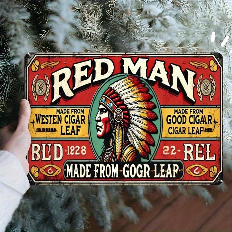 T-Shape Rectangular Metal Painting 8*12in (Red Man）