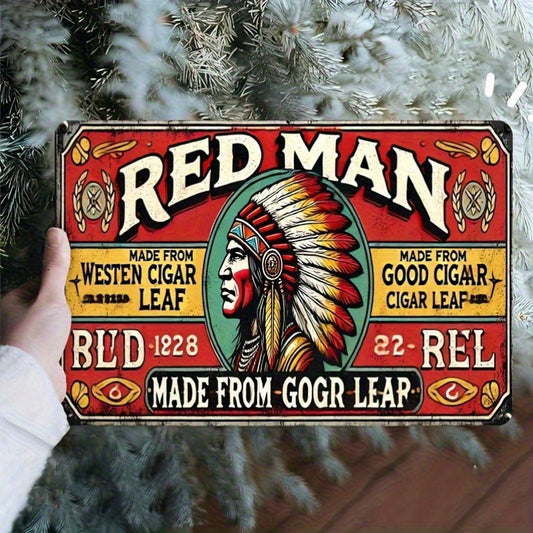 T-Shape Rectangular Metal Painting 8*12in (Red Man）