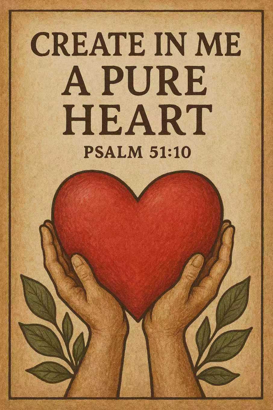 “Create in Me a Pure Heart” – Psalm 51:10 | UV Printed Iron Wall Art